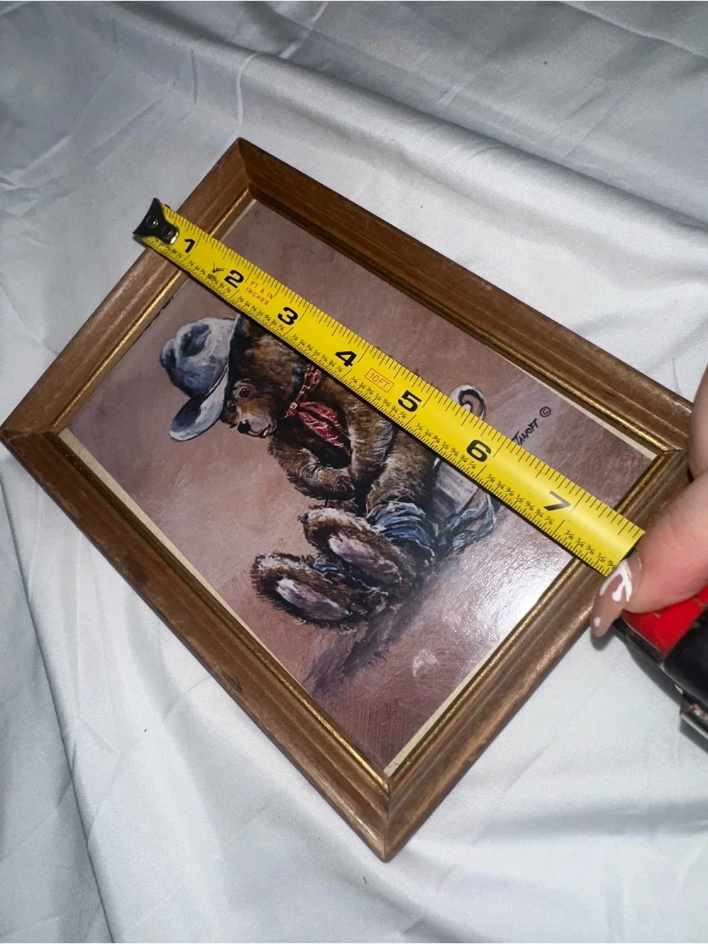 Vintage Teddy Bear Framed Wall Art Set of 2 Country Nursery Decor